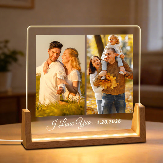 Regalo Lampada LED Personalizzata con Collage di 1-5 Foto