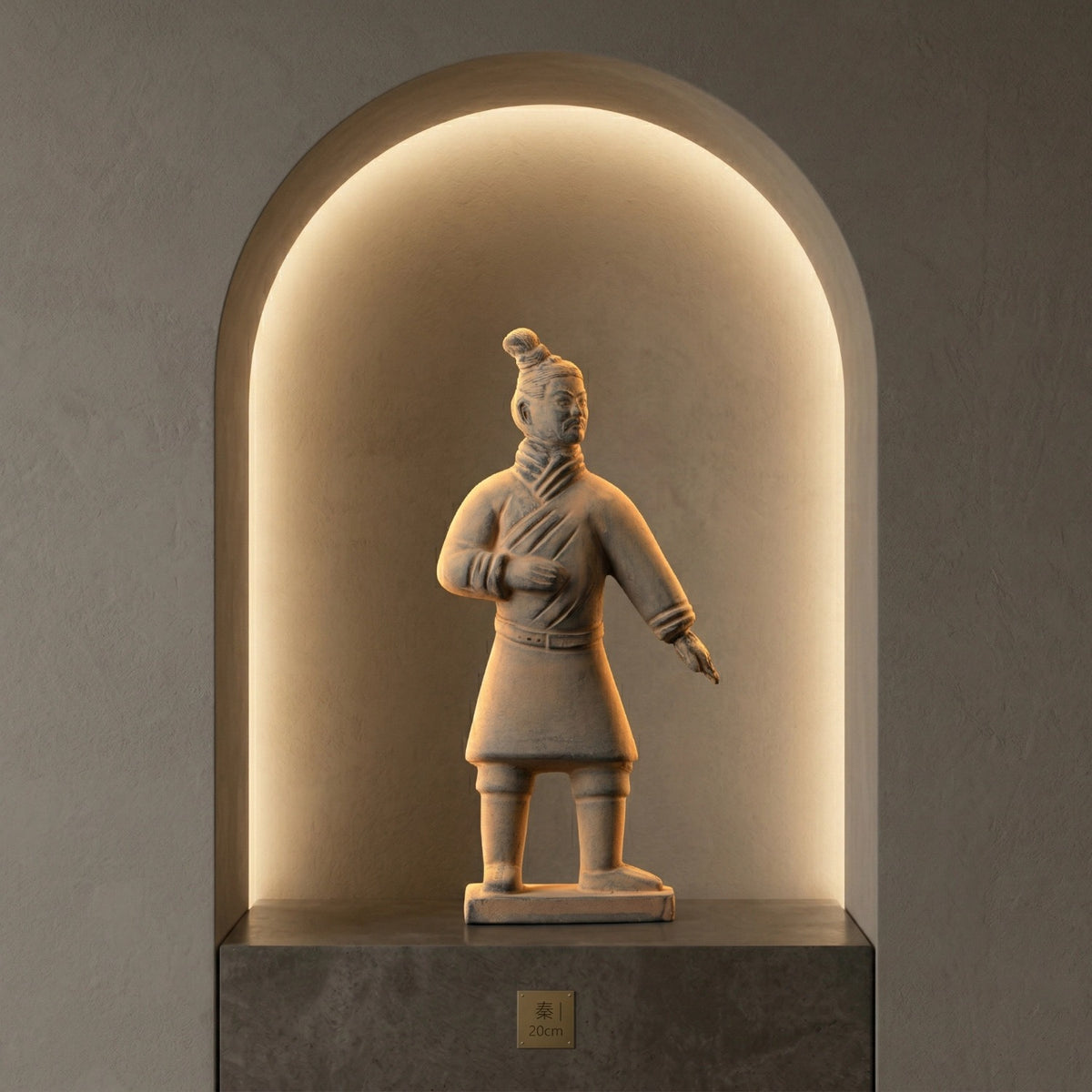 20CM Standing Archer - CLAYARMY-Captivating rear view of the 20CM Terracotta Army Standing Archer, highlighting the dynamic posture and intricately sculpted details.