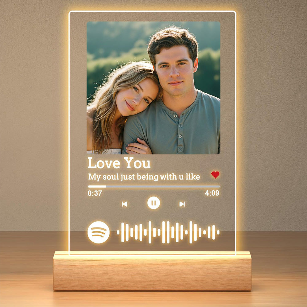 Music Theme Night Light - Custom Photo with Song Title & Artist Display