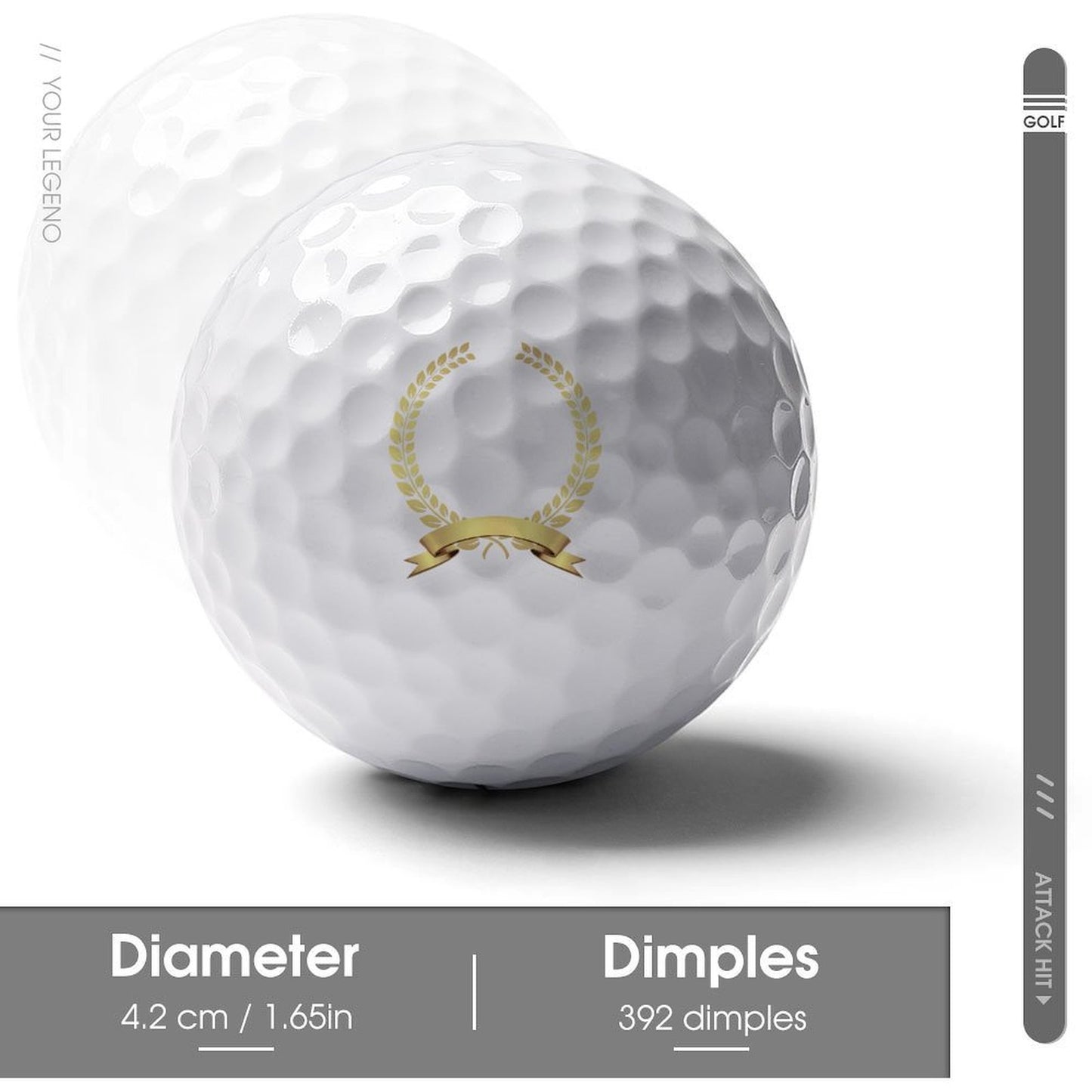 Custom Golf Ball - Personalized Pattern & Name Print Gift for Golfers