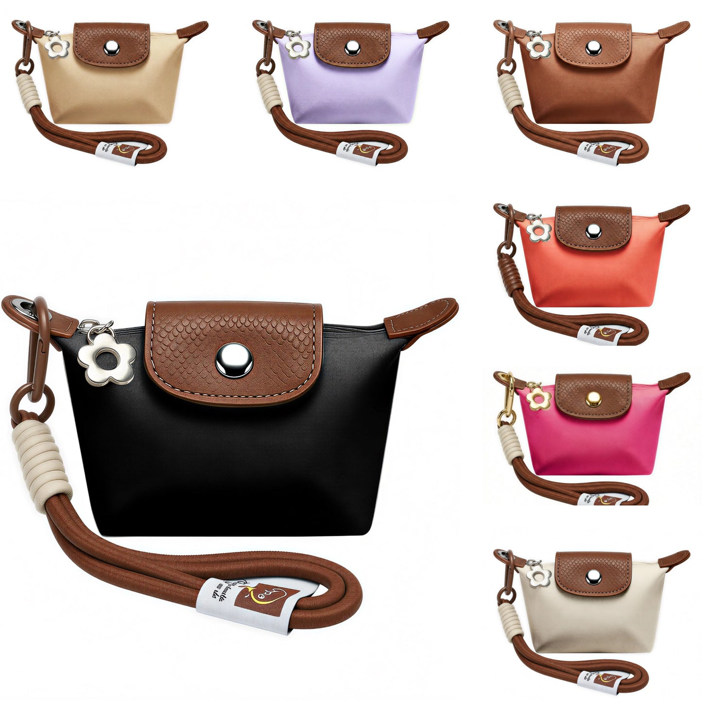 Mini porte-monnaie personnalisé avec nom - Petite pochette personnalisée avec bandoulière ajustable