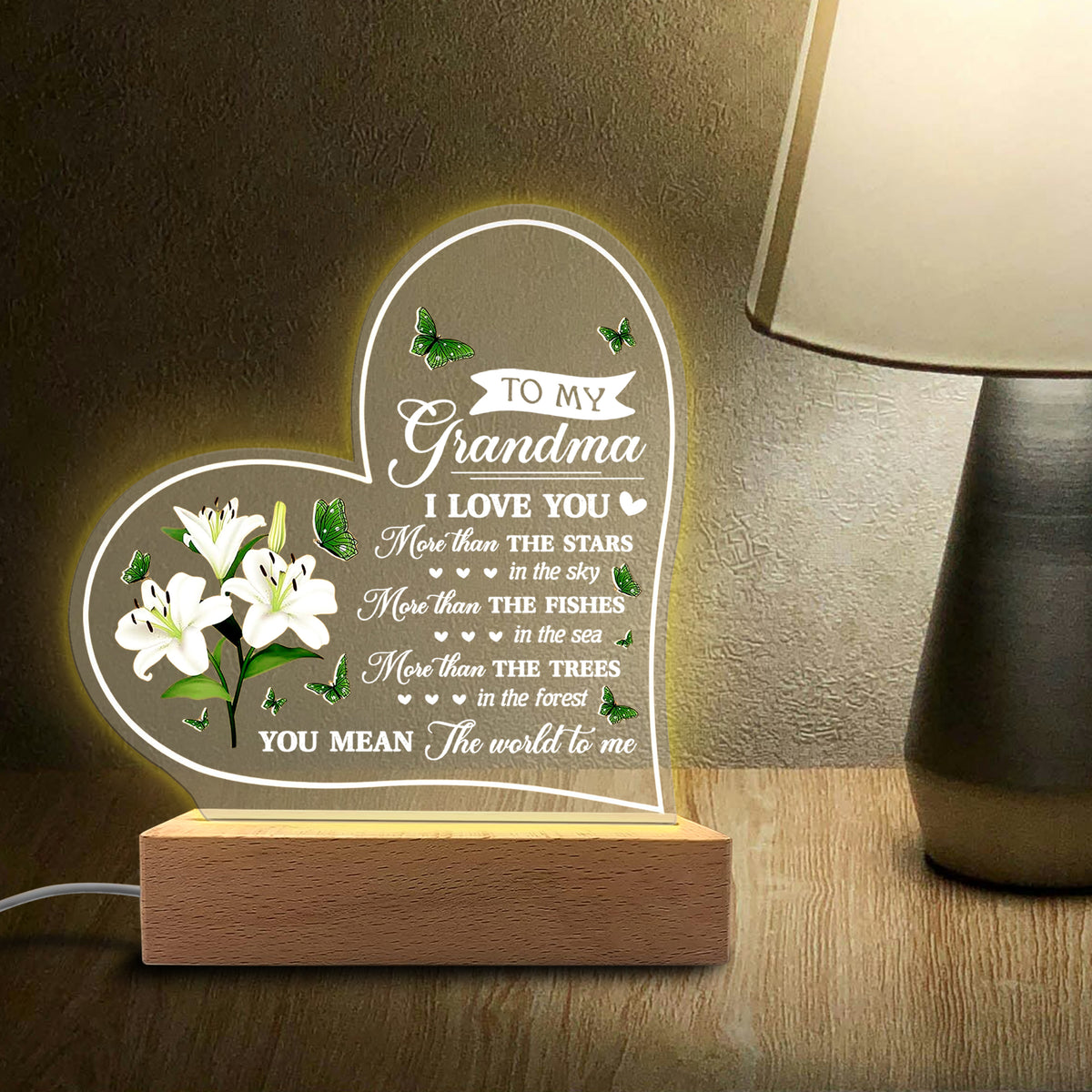 Lampada Cuore Floreale Personalizzata: Messaggio Su Misura per le Persone Care
