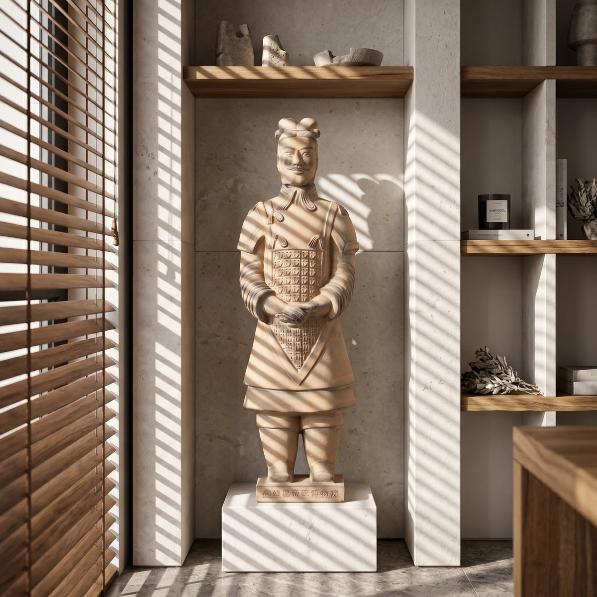 45CM General - CLAYARMY-Strategic Leadership Gaze: Close-up of the 45CM General's face, capturing a strategic leadership gaze and expressive facial features that define the figurine's character.