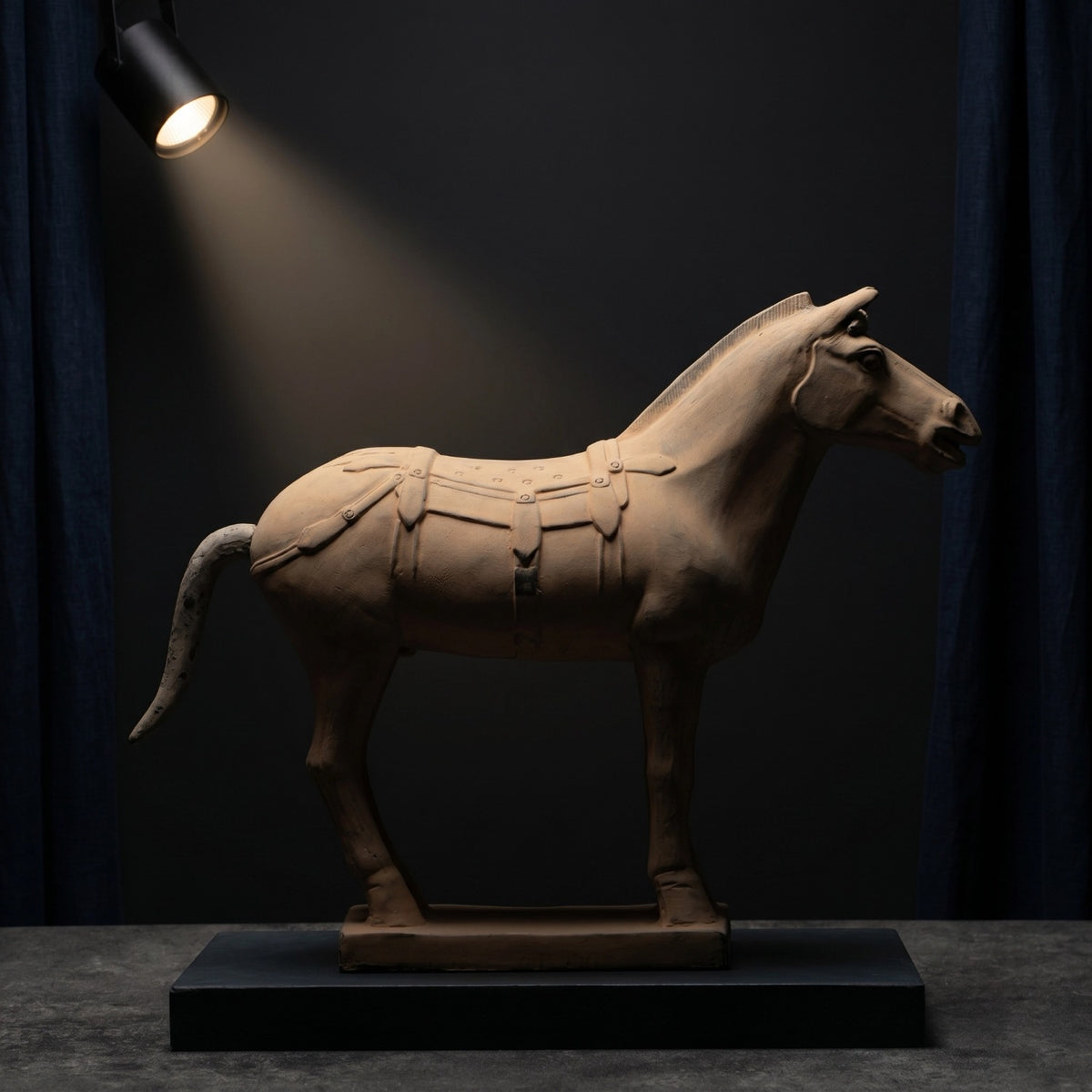 45CM Horse - CLAYARMY -Detailed close-up showcasing the expressive features and intricate detailing of our 45CM Clayarmy Terracotta Horse.