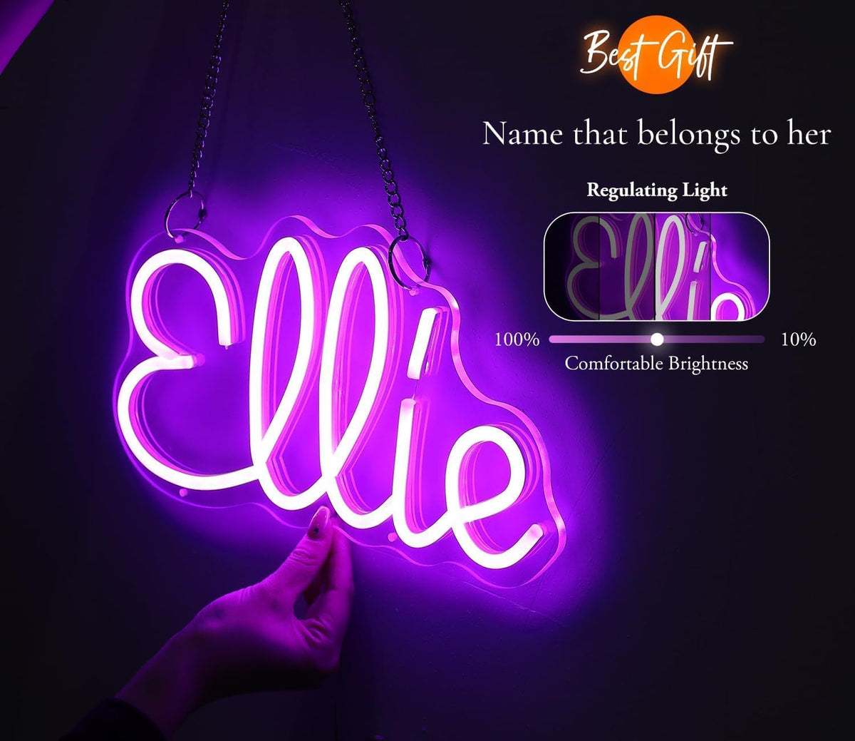 Cartel de neón LED personalizado de 1 línea - Luz de pared decorativa de una sola fila personalizada