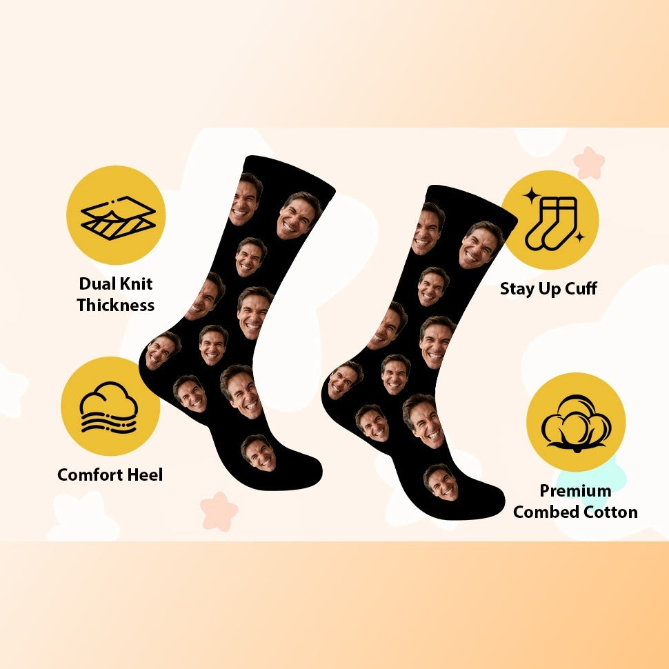Custom Face Socks - Upload Photos for Funny Matching Socks