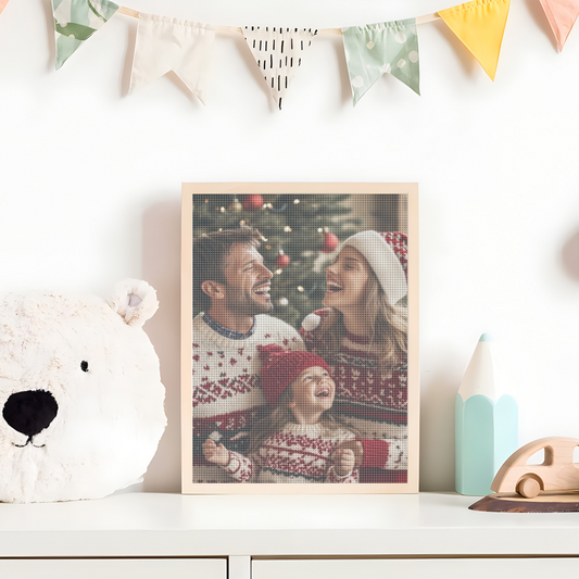 Arte in Resina con Diamanti Personalizzato: Regalo Fotografico Luminoso Personalizzato
