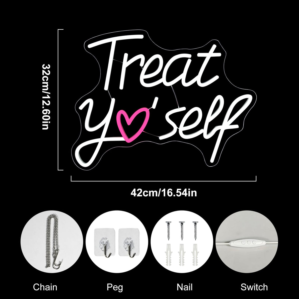 Enseigne lumineuse LED « Faites-vous plaisir » - Décoration murale lumineuse et amusante