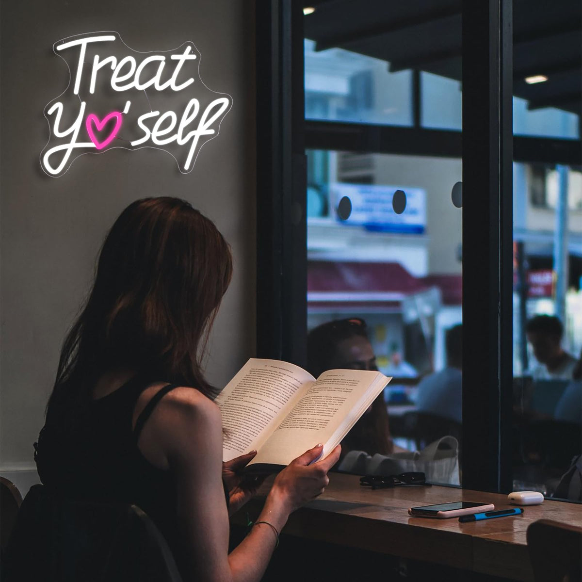 Enseigne lumineuse LED « Faites-vous plaisir » - Décoration murale lumineuse et amusante