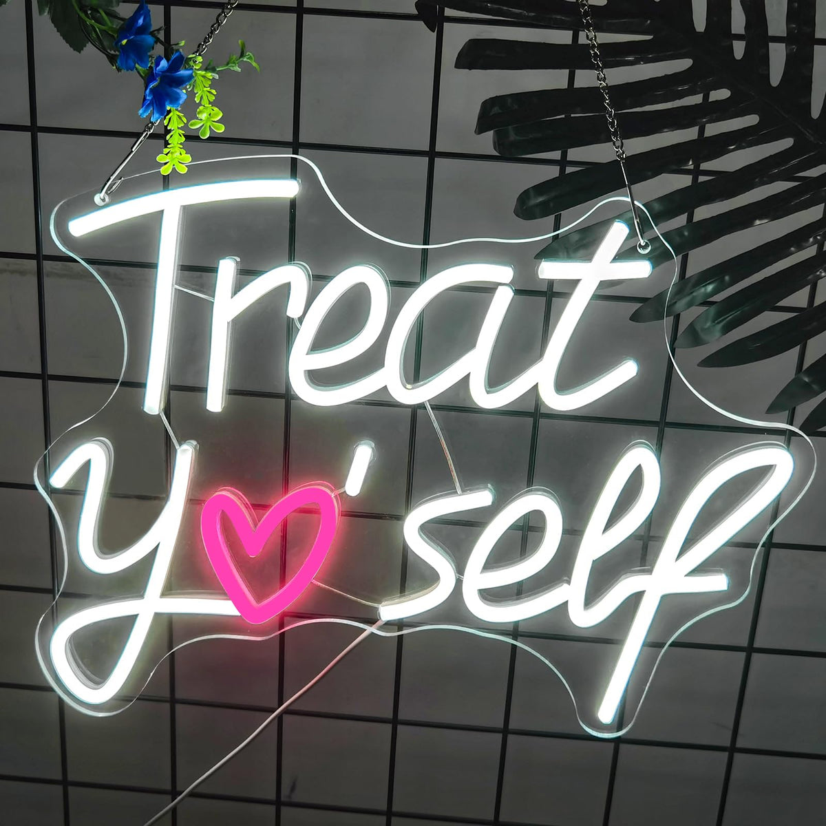 Enseigne lumineuse LED « Faites-vous plaisir » - Décoration murale lumineuse et amusante