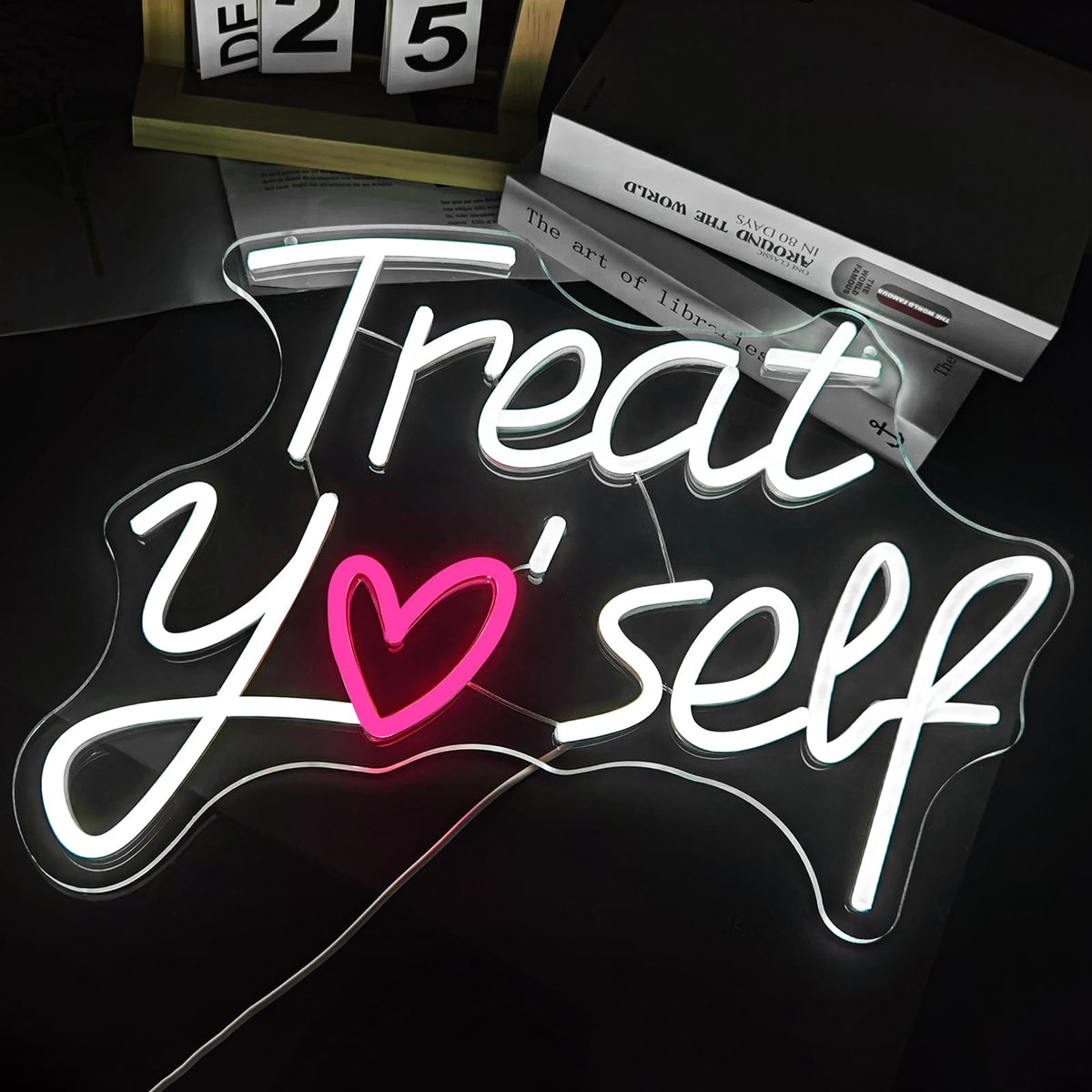 Enseigne lumineuse LED « Faites-vous plaisir » - Décoration murale lumineuse et amusante