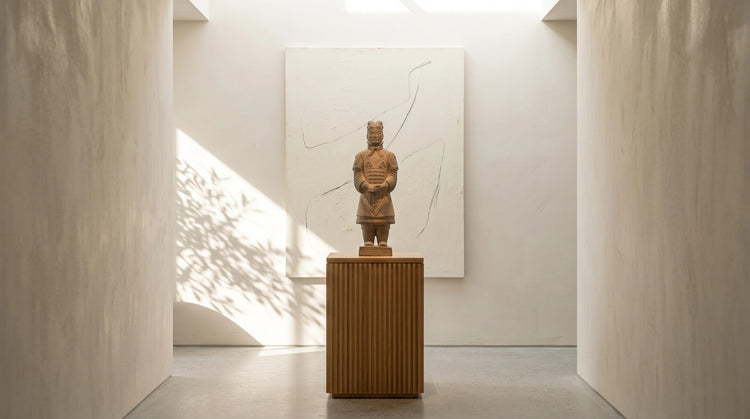 Make a bold statement with 35cm-45cm large authentic Terracotta replicas. Pure clay, museum-grade statues designed for luxury floor and console styling.