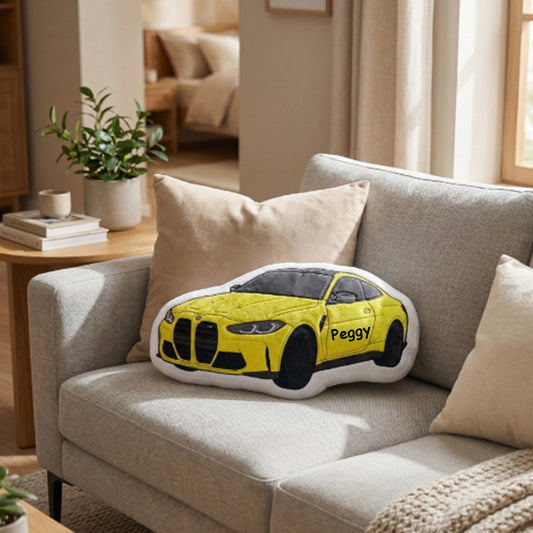 Custom Car Pillow with Personalized Name - Unique Plush Gift