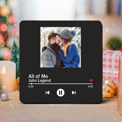 Aimant photo musical pour réfrigérateur | Design d'album classique noir et élégant