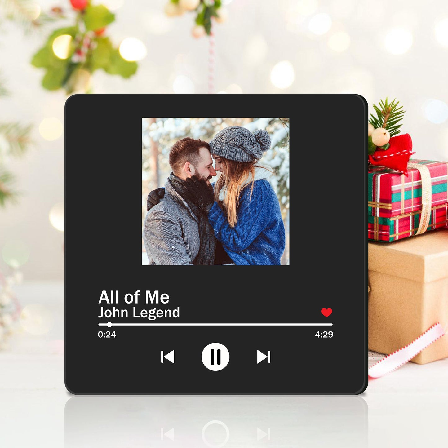 Aimant photo musical pour réfrigérateur | Design d'album classique noir et élégant