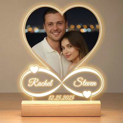 Custom Photo Night Light with Personalized Text & Date - Upload Your Memory