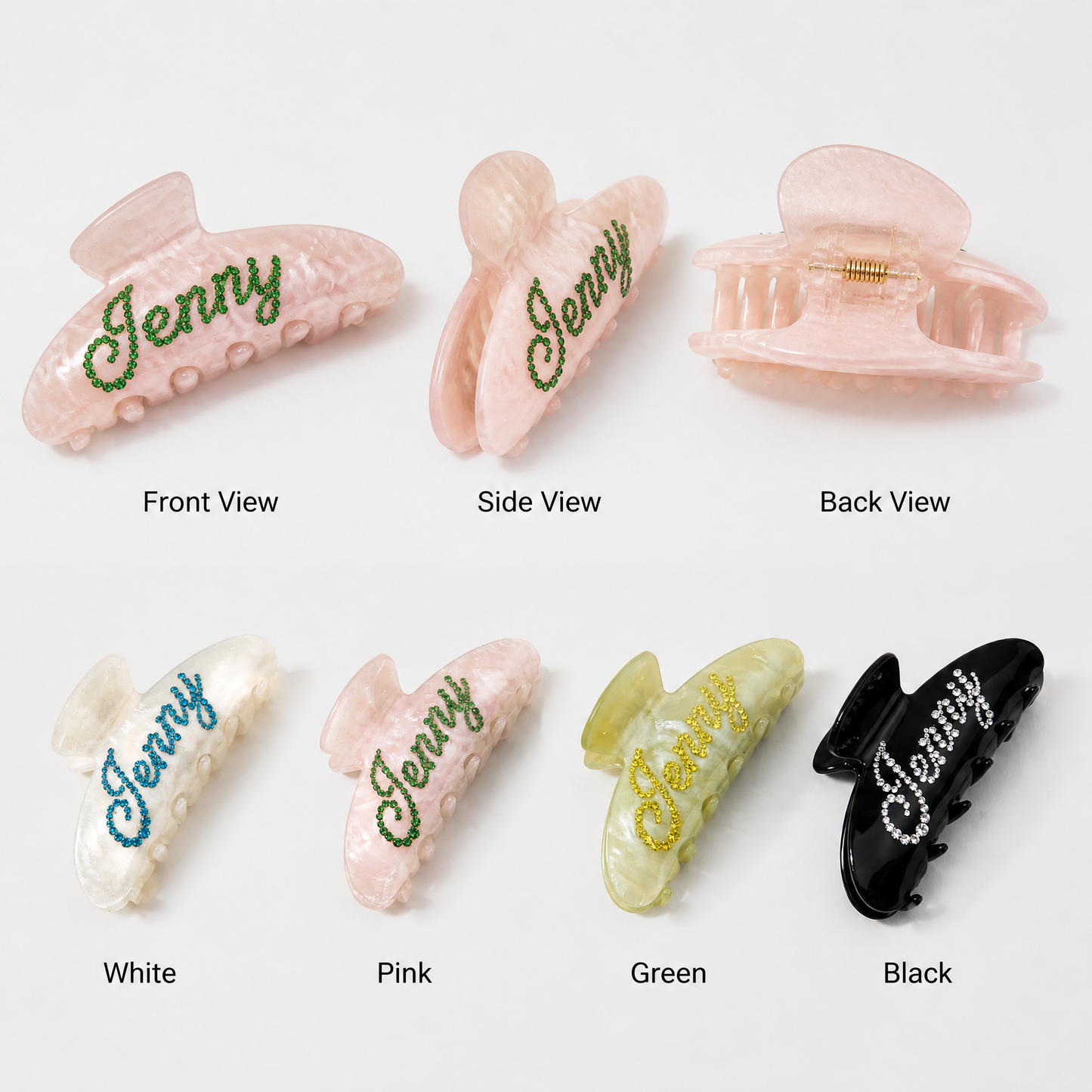 Personalized Rhinestone Name Hair Claw