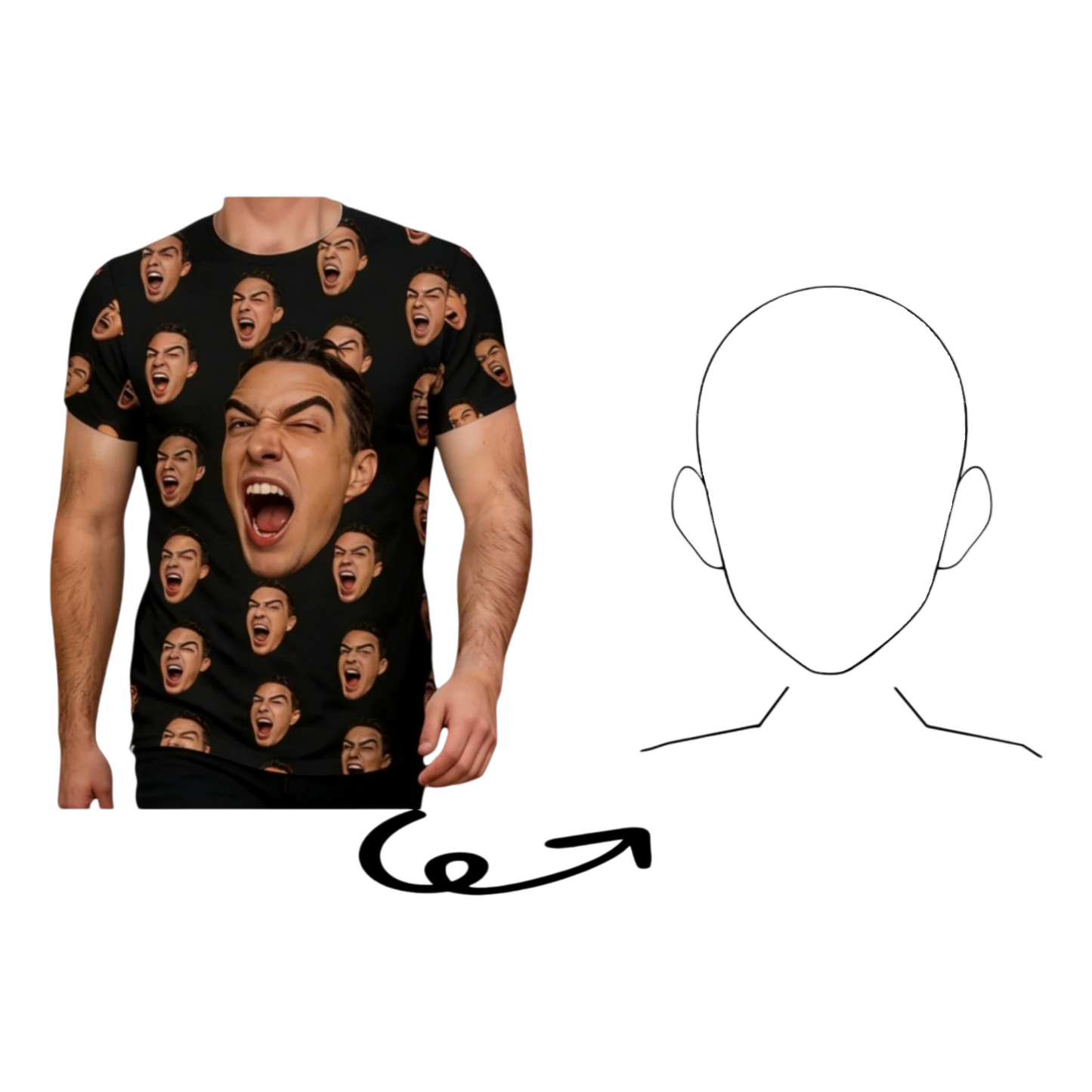 Personalized Big Head Photo Tee: All-Over Print
