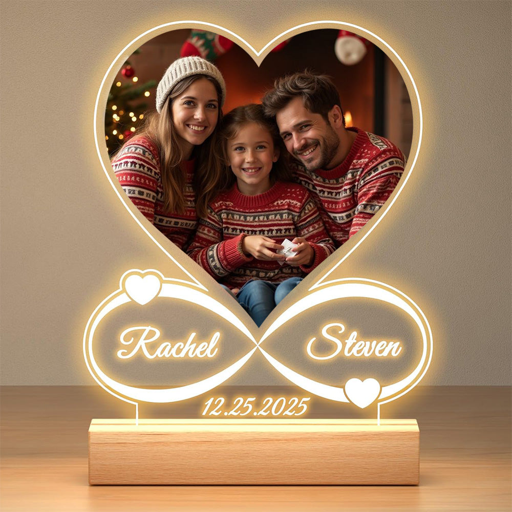 Custom Photo Night Light with Personalized Text & Date - Upload Your Memory