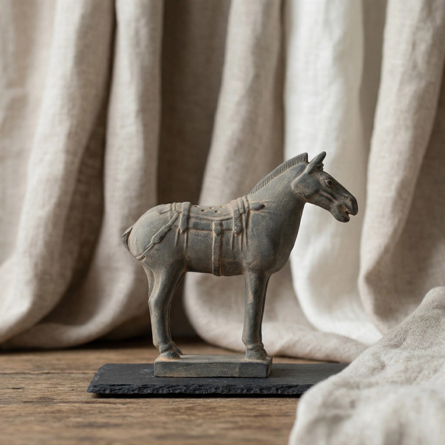 15CM Horse - CLAYARMY -Side view showcasing the lifelike features and craftsmanship of our 15CM Clayarmy Terracotta Horse.