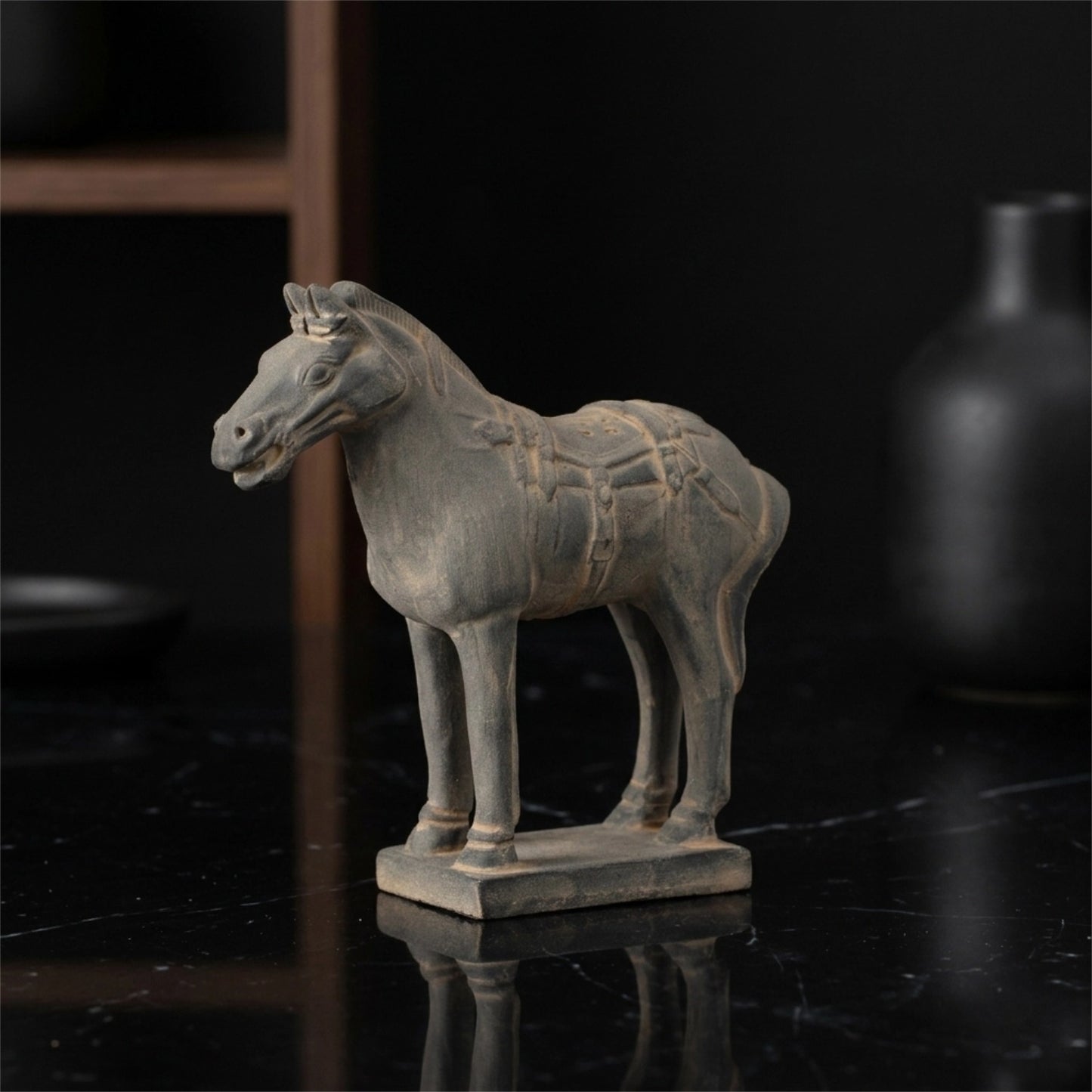 15CM Horse - CLAYARMY -Side view showcasing the lifelike features and craftsmanship of our 15CM Clayarmy Terracotta Horse.