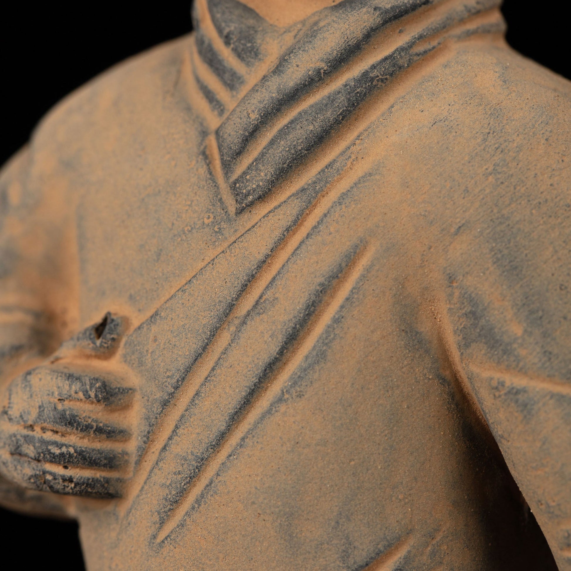 15CM Standing Archer - CLAYARMY-Dive into the intricate craftsmanship of the 15CM Terracotta Army Standing Archer, crafted from yellow-brown clay.