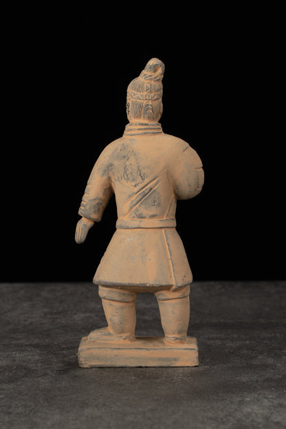 15CM Standing Archer - CLAYARMY-Elegant rear perspective of the 15CM Terracotta Army Standing Archer, displaying a dynamic pose and finely sculpted details.