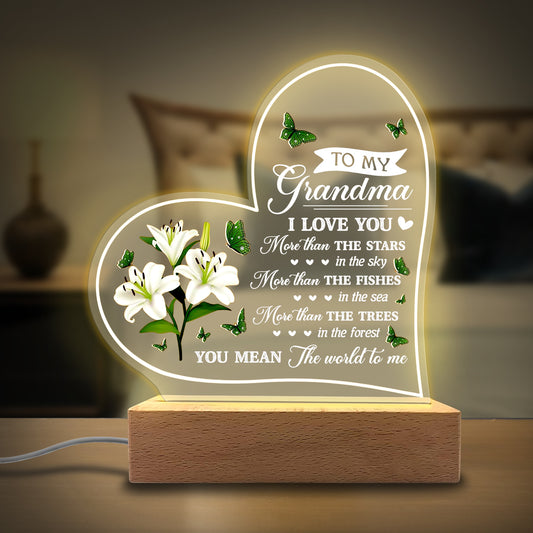 Custom Heart Night Light - Laser Engraved Tribute Message