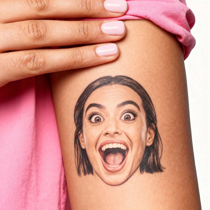 Custom Temporary Tattoos 12 Pack - Upload Your Face Photo Personal Set