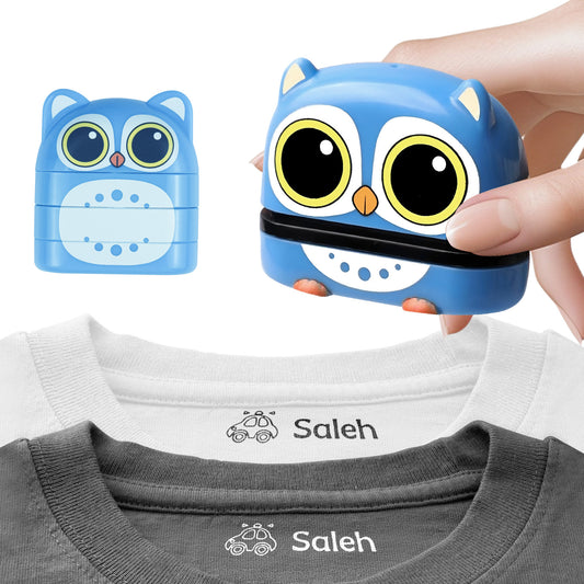 Custom Name Stamp - Adorable Owl & Friends Kids' Clothing Marker
