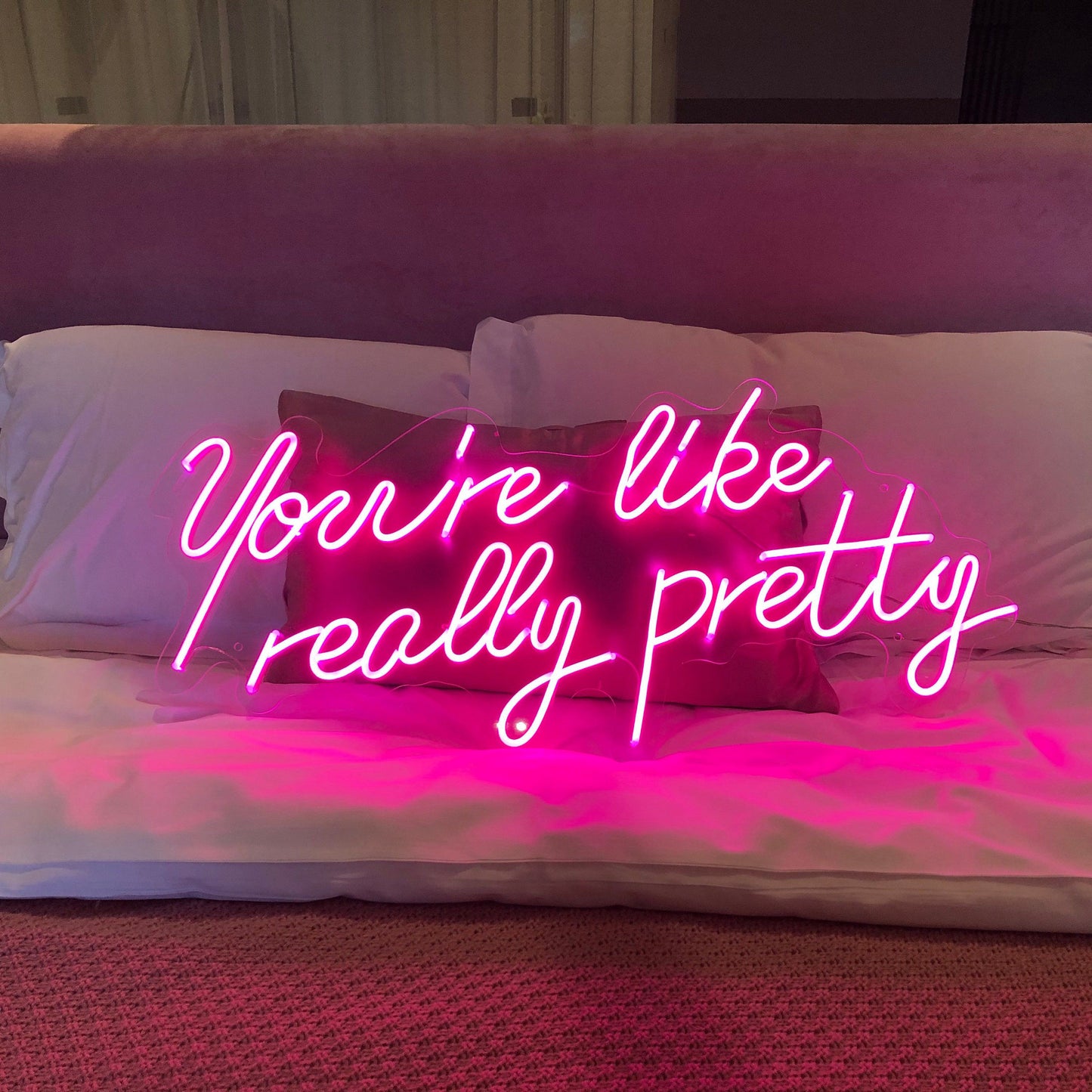 Enseigne lumineuse LED personnalisée à 2 lignes - Enseigne murale néon duo personnalisée