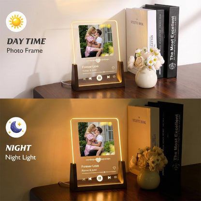 Veilleuse photo musicale personnalisée - Lampe LED style Spotify pour tous vos souvenirs