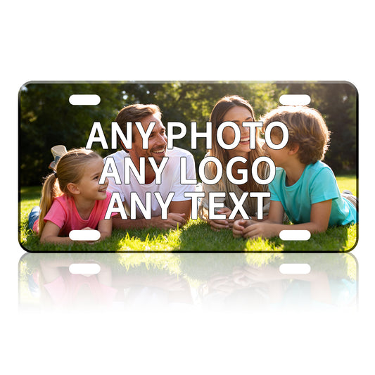 Custom License Plate - Upload Any Photo, Logo & Text Metal Auto Tag