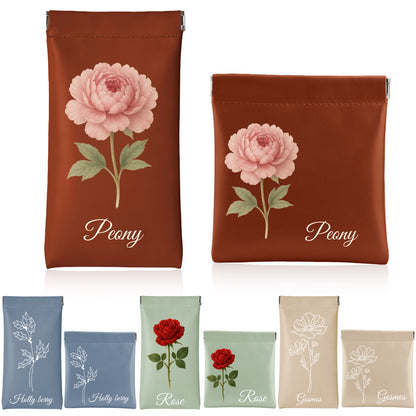 Personalized Floral Pouch Set | Custom Flower & Text Eyewear + Accessory Sleeve