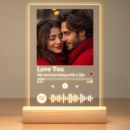 Music Theme Night Light - Custom Photo with Song Title & Artist Display