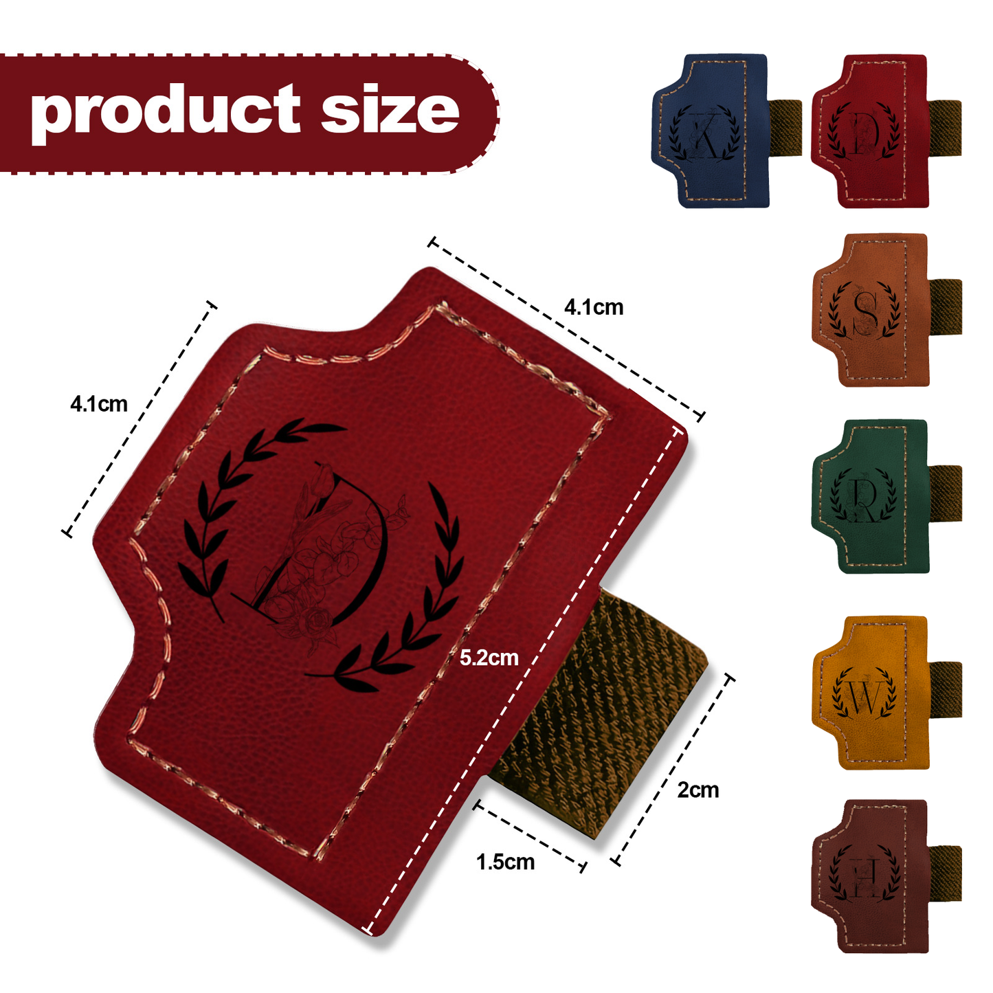 Marque-page magnétique personnalisé en cuir avec porte-stylo - Cadeau personnalisé avec nom