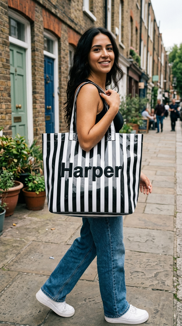 Personalized Waterproof Tote Bag - Custom Embroidered Name