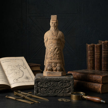 20CM Emperor - CLAYARMY -Dynamic front view of Clayarmy's 20CM Emperor Qin Terracotta Warrior, capturing the essence of ancient Chinese craftsmanship.