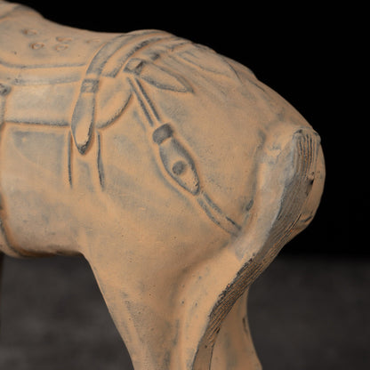 20CM Horse - CLAYARMY -Detailed shot showcasing the fine tail design and overall artistry of our 20CM Clayarmy Terracotta Horse.