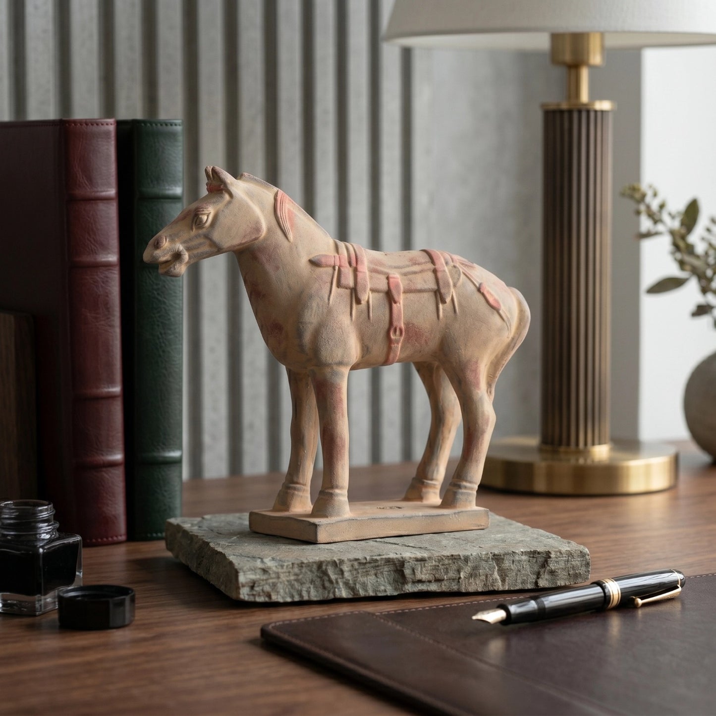 20CM Painted Horse - CLAYARMY -Aerial view displaying the overall charm and detailing of our 20CM Clayarmy Terracotta Painted Horse.