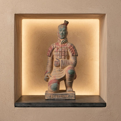20CM Painted Kneeling Archer - CLAYARMY-Side profile highlighting the dynamic pose and meticulous painting of the 20CM Painted Soldier.