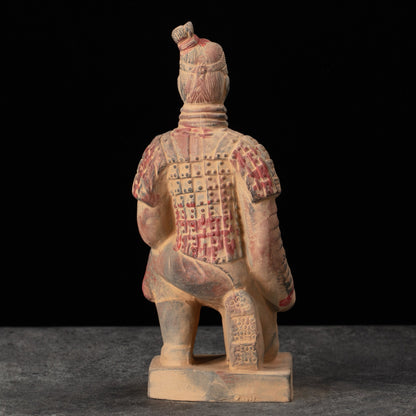 20CM Painted Kneeling Archer - CLAYARMY-View from behind, emphasizing the fine details of the painted robe on the 20CM Painted Soldier.