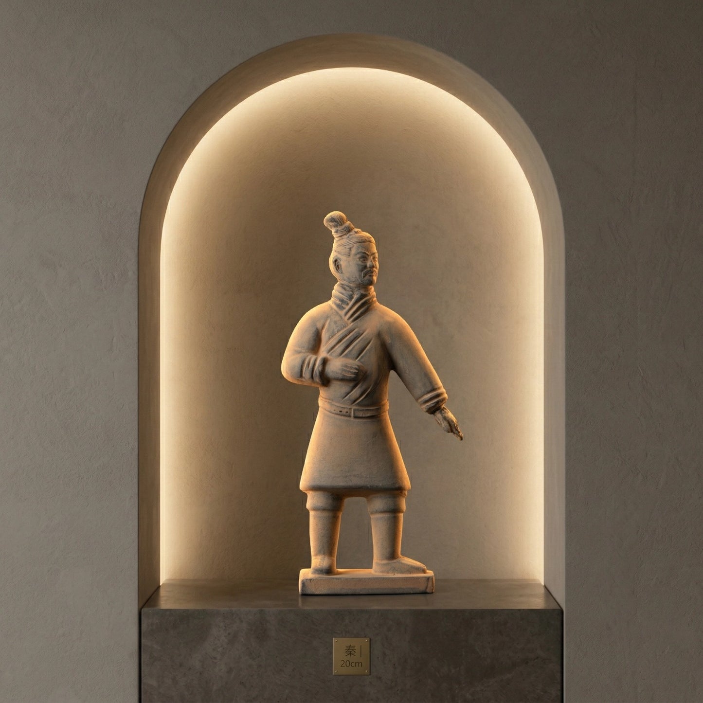 20CM Standing Archer - CLAYARMY-Captivating rear view of the 20CM Terracotta Army Standing Archer, highlighting the dynamic posture and intricately sculpted details.