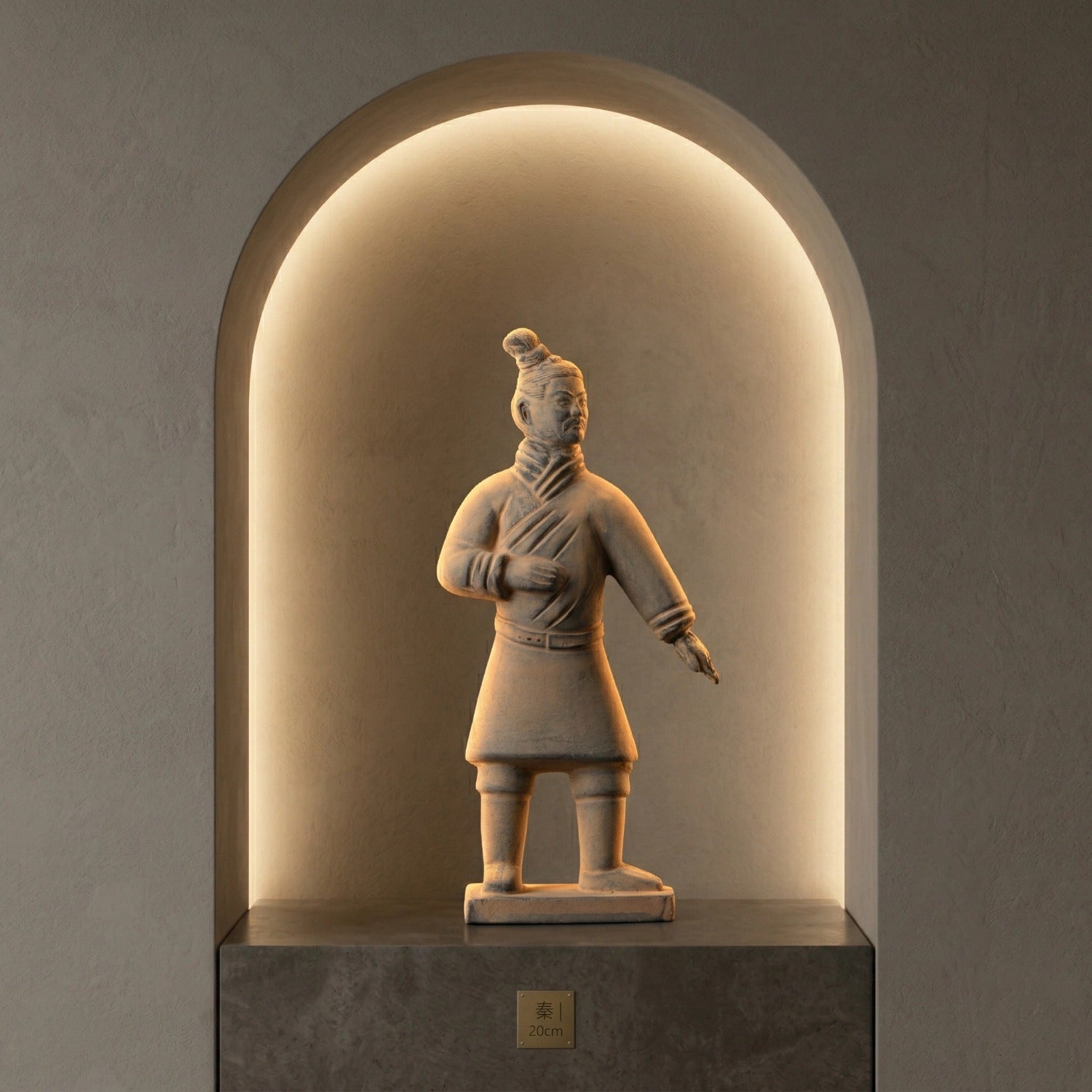 20CM Standing Archer - CLAYARMY-Captivating rear view of the 20CM Terracotta Army Standing Archer, highlighting the dynamic posture and intricately sculpted details.