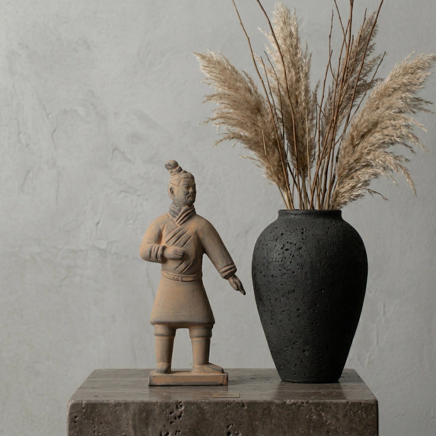 20CM Standing Archer - CLAYARMY-Captivating rear view of the 20CM Terracotta Army Standing Archer, highlighting the dynamic posture and intricately sculpted details.