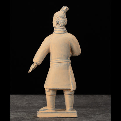 20CM Standing Archer - CLAYARMY-Captivating rear view of the 20CM Terracotta Army Standing Archer, highlighting the dynamic posture and intricately sculpted details.