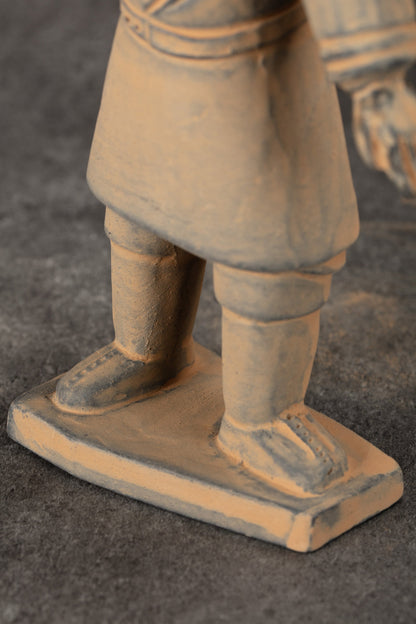20CM Standing Archer - CLAYARMY-Explore the craftsmanship of the 20CM Terracotta Army Standing Archer replica in yellow-brown clay.