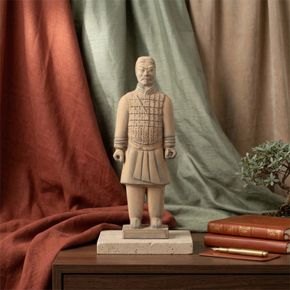 25CM Cavalryman - CLAYARMY-Dynamic back view of the 25CM Cavalryman replica, showcasing the realistic depiction of the knee-length jacket and finely crafted leather boots.