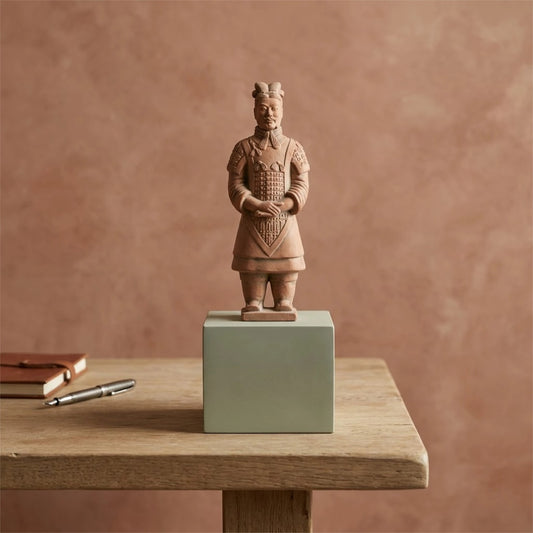 25CM General - CLAYARMY-Dynamic Sculpted Gesture: Dynamic view of the 25CM Terracotta Army General, capturing a dynamic sculpted gesture that adds movement and energy to the figurine.
