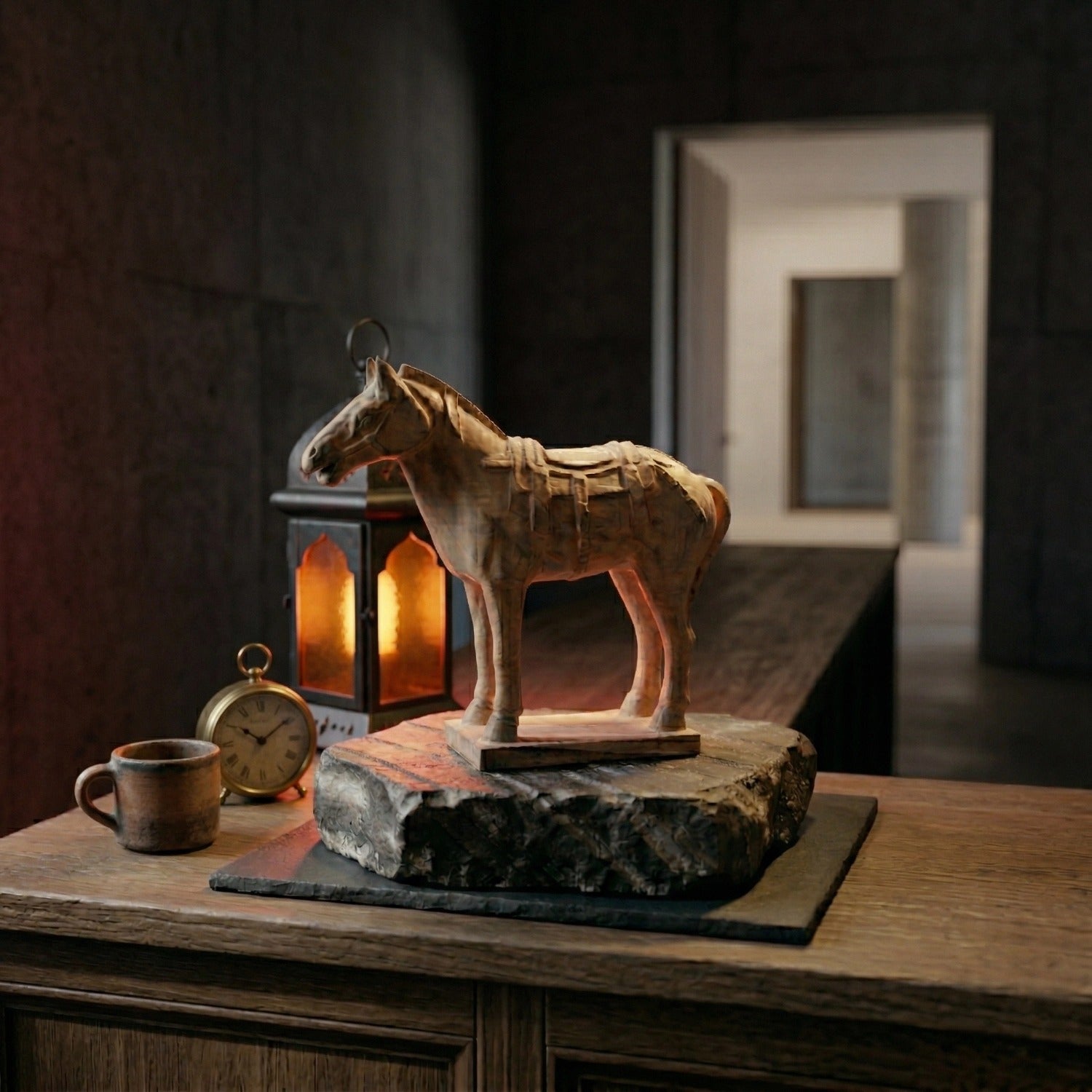 25CM Horse - CLAYARMY -Close-up of the hooves, revealing the meticulous attention to detail in our 25CM Clayarmy Terracotta Horse.